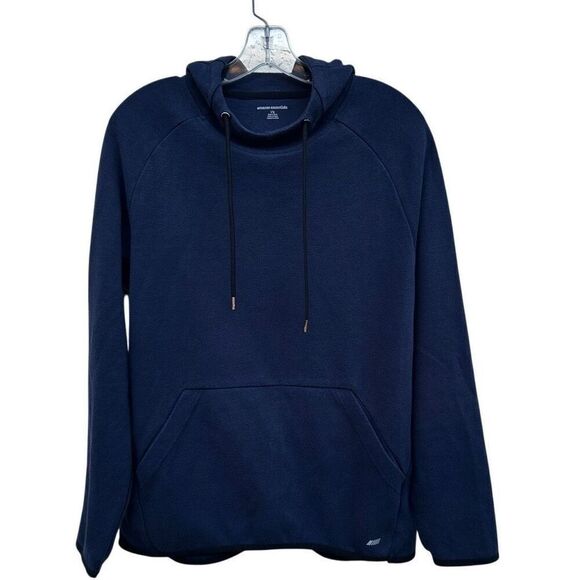 Amazon Essentials Hooded Sweatshirt Unisex Large Navy Pullover Raglan Sleeve - Picture 9 of 12